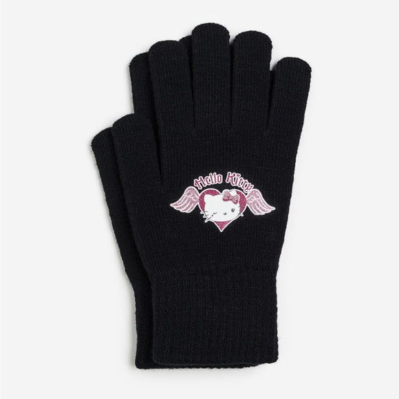 Hello Kitty Other - Kids hello kitty printed motif black gloves